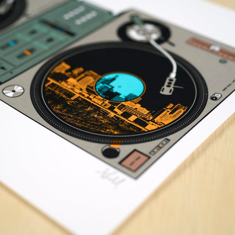 DJ Turntables Poster Minneapolis and St Paul Etsy