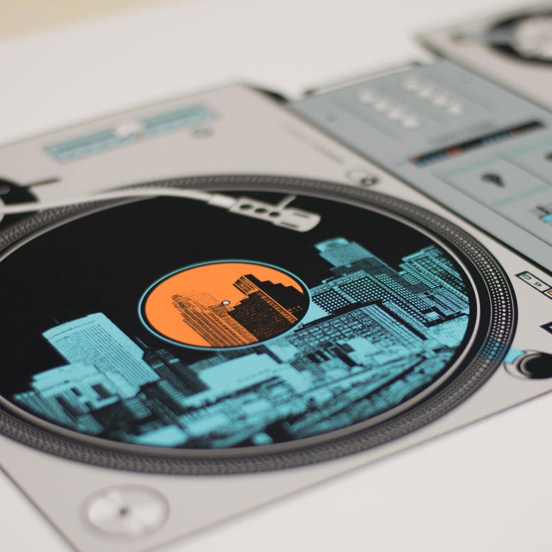 DJ Turntables Poster Minneapolis and St Paul Etsy