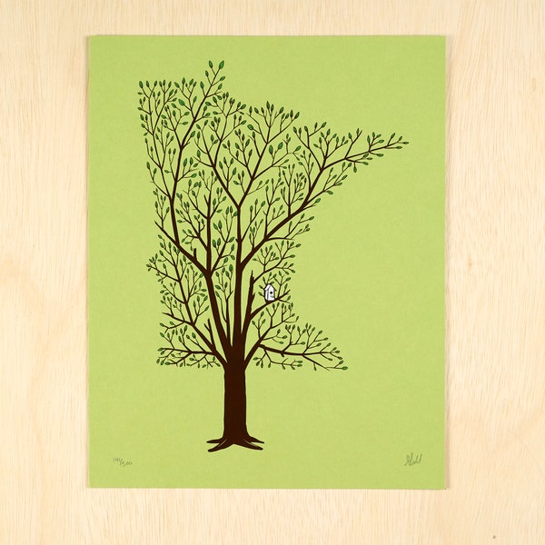 MN Grown - Spring | Minnesota Tree Screenprint Poster