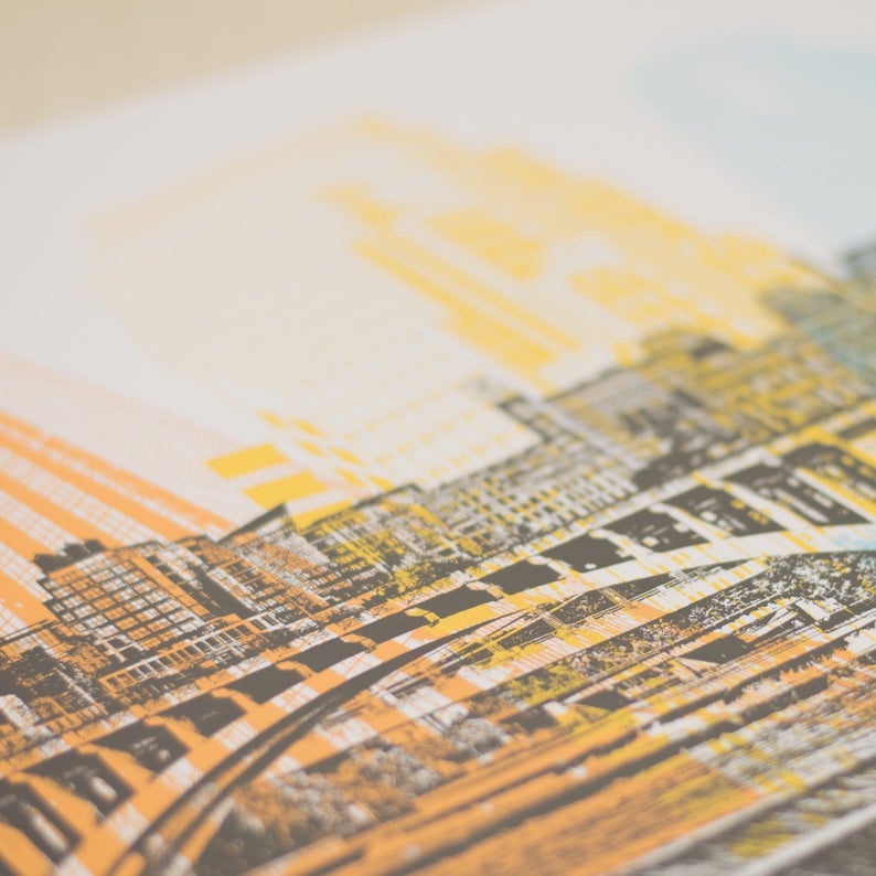 Minneapolis Screen Print Poster MPLS Skyline Etsy