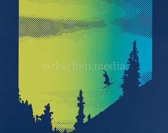 Ironcross - Alpine Skier Poster - Serigrafía de esquí