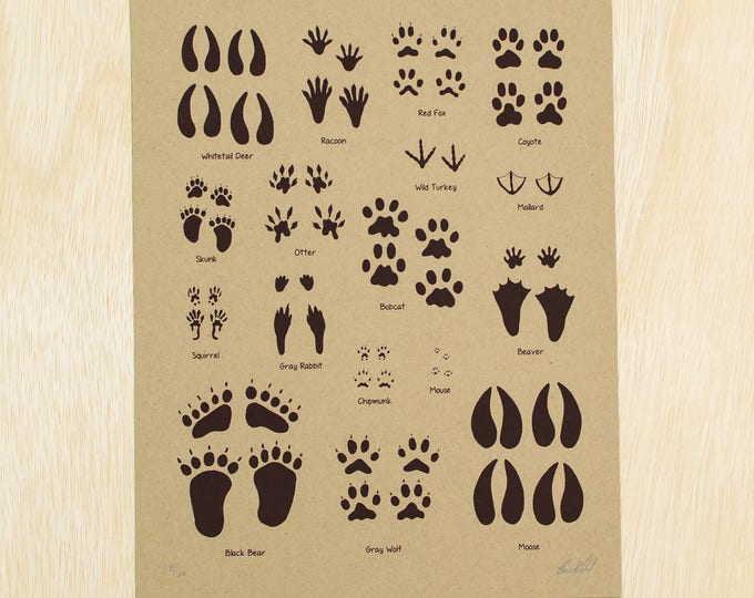 Animal Tracks Screen Print Poster - Etsy