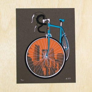 18 x 24 City Bike Minneapolis Cycling Poster image 1