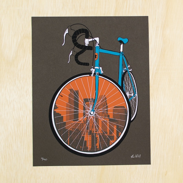18 x 24" Stadsfiets - Minneapolis Fietsposter