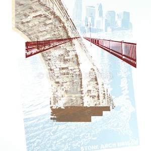 18 x 24&quot; Minneapolis Stone Arch Bridge Screen Print Poster