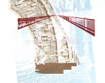 11 x 14" Stone Arch Bridge Screen Print Poster