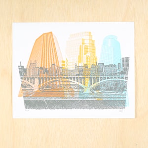 Minneapolis Screen Print Poster MPLS Skyline image 1