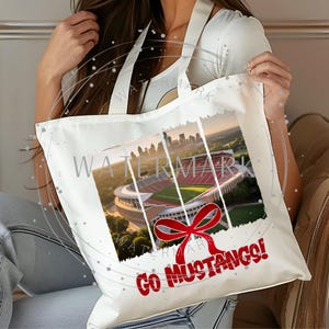 Go Mustangs Stadium PNG | Dallas Skyline Football Digital Download | SMU Fan Art | Instant Download