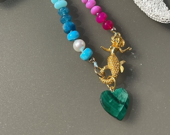 Malibu Mermaid Gemstone Necklace