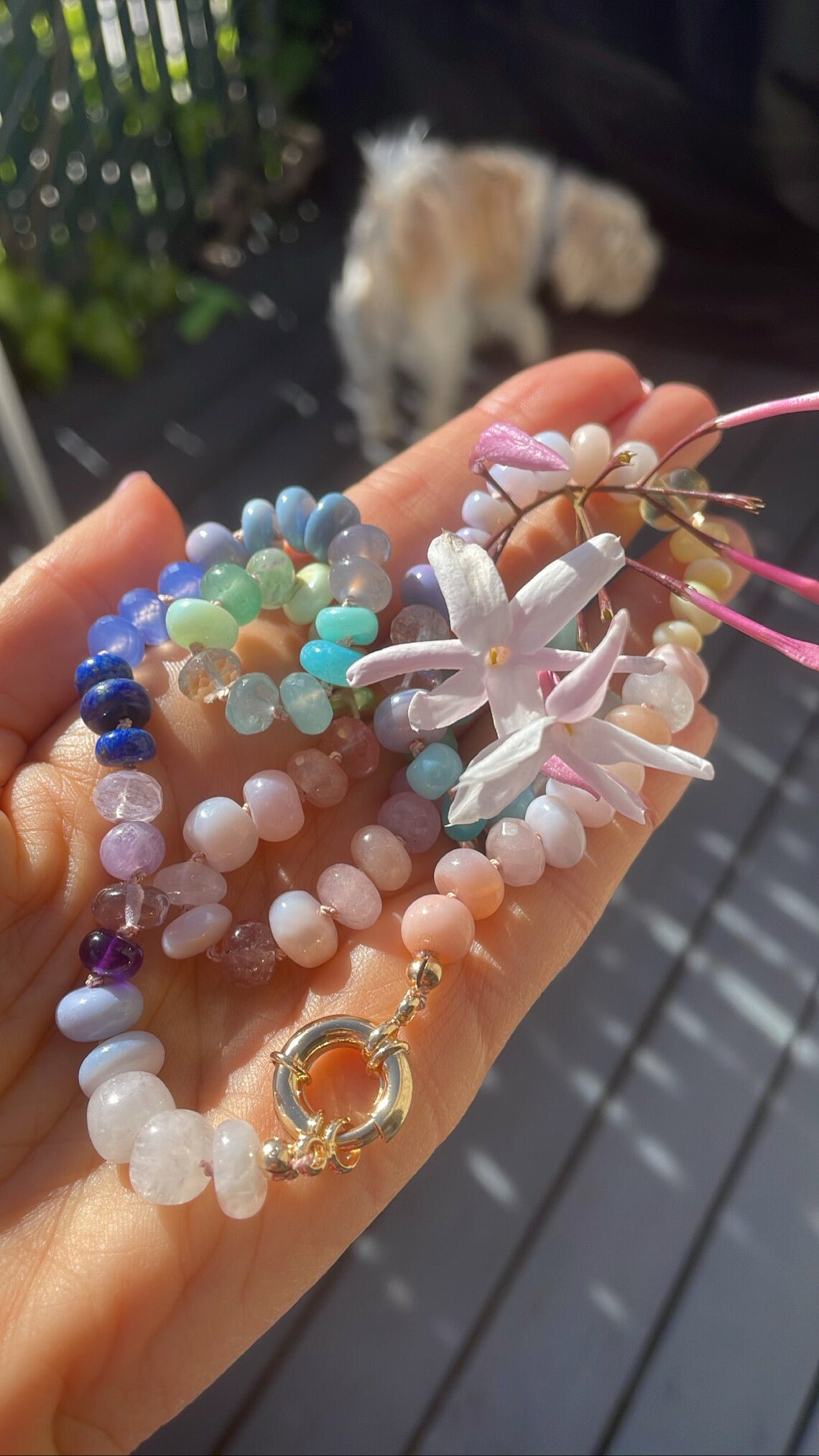 [Julie Vos]Rainbow Delicate Necklace-Iridescent Palmetto Green main image 1