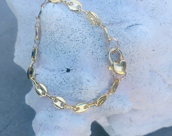 Gold fill mariner link bracelet