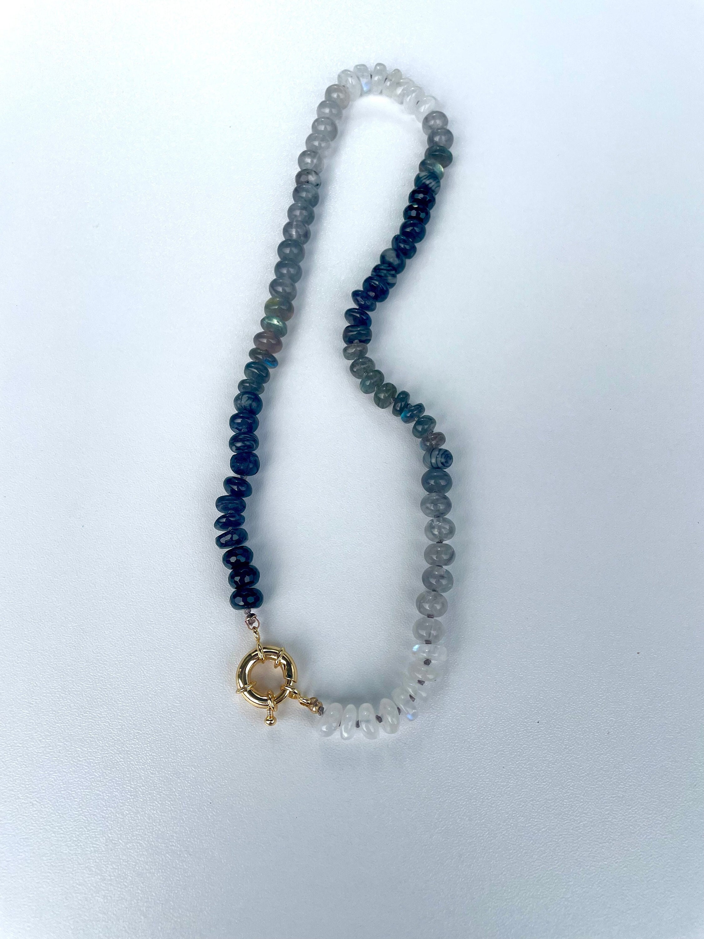 Stormy skies gemstone necklace