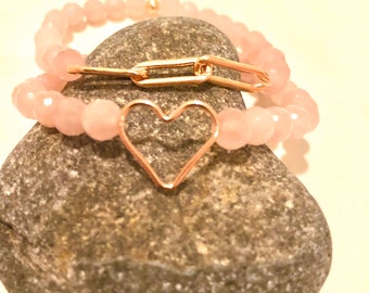Rose Quartz Slinky Chain Bracelet