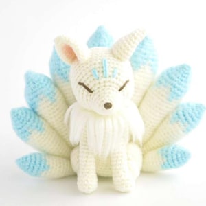 Kitsune Stuffed Toy, Nine Tailed Fox Crochet Amigurumi PDF Pattern, DIY Fantasy Stuffed Animal Toy, Easy Beginner Friendly Instructions