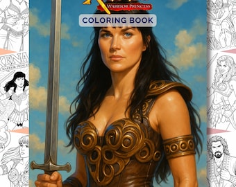 Xena: Warrior Princess Coloring Book, 25 Digital Coloring Pages, TV Show, 90s Art, Warrior Princess, Geek Gifts, 90s Gifts, Strong Woman