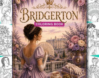 Bridgerton Coloring Book | 25 Printable Coloring Pages | Regency Romance, Period Drama, Romantic Coloring Book PDF