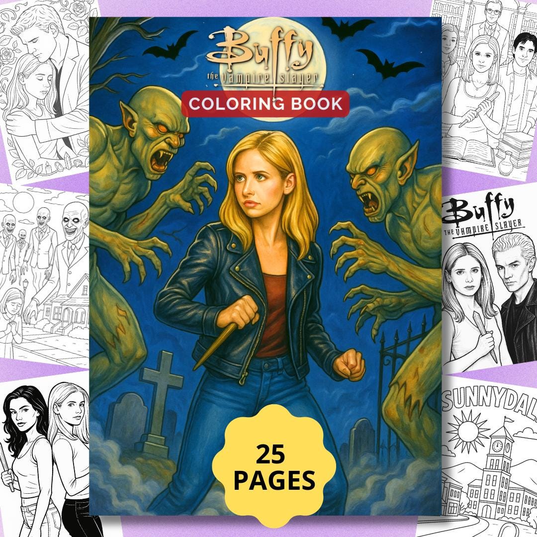 Buffy the Vampire Slayer Coloring Book, 25 Digital Coloring Pages, 90s ...