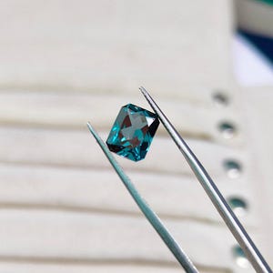Radiant cut Teal sapphire stone  9x11 mm teal sapphire stone Octagon teal sapphire Bluish green teal sapphire, Lab grown teal sapphire