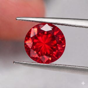 2 Ct runder roter Rubin Moissanit Edelstein | VVS1 Clarity Diamant Look für die Schmuckherstellung