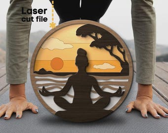Meditation Wall Decor | Digital Laser Cut File – svg, dxf, eps, pdf for Glowforge & Cricut