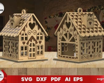 Decorative House | Digital Laser Cut File – svg, dxf, eps, pdf for Glowforge & Cricut