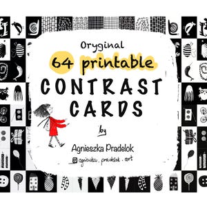 64 Cartões Sensoriais de Contraste. Estimulação do Desenvolvimento Infantil. Cartões Terapêuticos. Estimulação Visual. Cartões para Crianças Imprimirem.