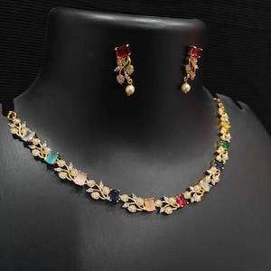 Ruby Necklace Ruby Earrings Set Red Ruby Pear Necklace Hoop Earrings Set Ruby Gift For Her Gold Pear Ruby Necklace Earrings Gemstone