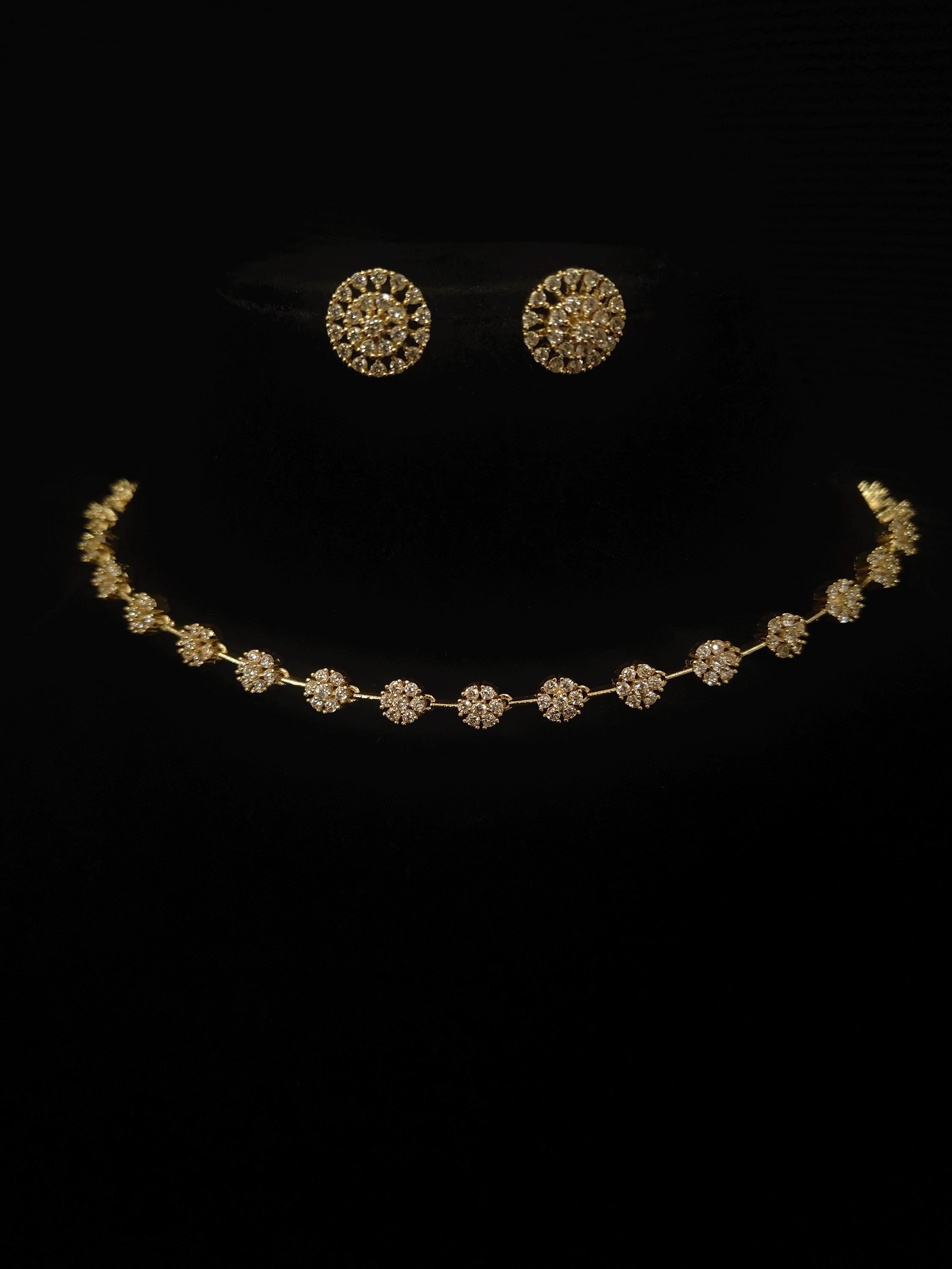 Antique Gold Necklace, Indian Necklace, One Gram Gold Necklace Set, Indian Jewelry, Temple Jewelry, Gift For Her, Wedding Necklace, Party
