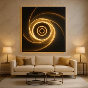 Golden Spiral Surrealist Art Print: Luxury Minimalist Wall Decor (Digital Download