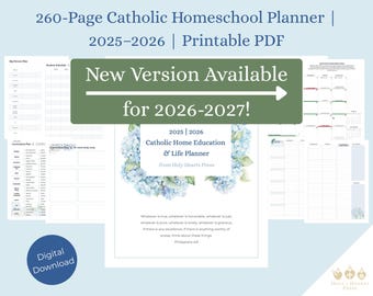 Katholieke thuisschoolplanner 2025–2026 | Afdrukbare pdf | Liturgische kalender | Levensplanner | Visiegieten