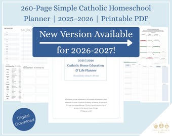 EENVOUDIGE katholieke thuisschoolplanner 2025–2026 | Afdrukbare pdf | Liturgische kalender | Levensplanner | Visiegieten