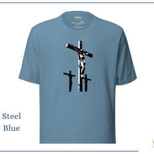 Maglietta unisex in cotone senza maniche con stampa grafica cattolica della Crocifissione - Opera originale di Casey Truelove