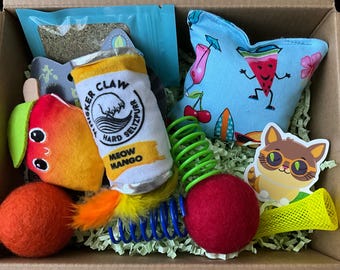 Cat Toy Gift Box: Handcrafted Catnip Seltzer Toys