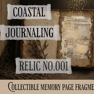 Page de journal imprimable - Éphémères de la mémoire côtière - Relique n° 001 - Téléchargement numérique vintage pour Rituel et Réflexion