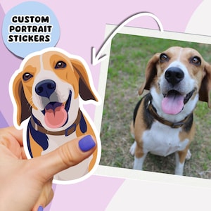 Custom Dog Sticker from Photo, Cartoon Pet Portrait, Funny Personalised Gift for Dog Owner, Dog Mum, Dog Dad, Personalised Pet Portrait Gift