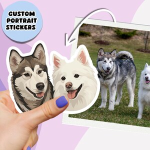 Custom Dogs Sticker from Photo, 2 Dogs Portrait, Funny Pet Personalised Gift for Dog Owner, Dog Mum, Dog Dad, Personalised Pet Portrait Gift