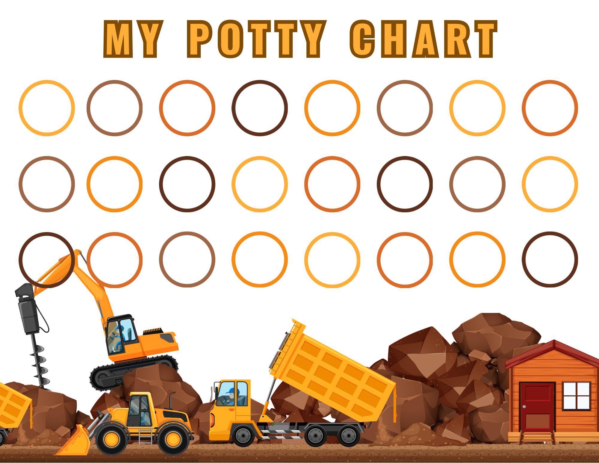 Construction Potty Chart, Printable Potty Chart, Potty Chart for Boys ...