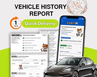 Vehicle History Report, USA CARFAX Fast VIN Check, Digital Used Car Report
