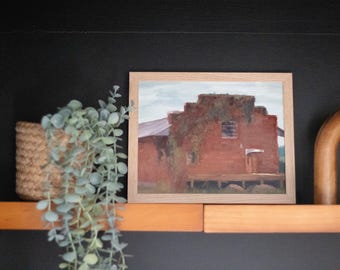 Original Plein Air Oil Painting of a Train Station