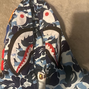 Felpa con cappuccio e zip Bape blu immagine 3