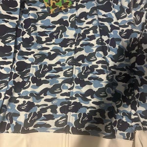 Felpa con cappuccio e zip Bape blu immagine 2
