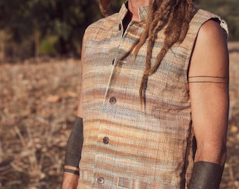 Khadi Cotton Vest with Collar