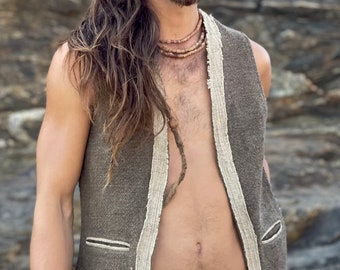 Chaleco Aguila ⋙⋘ Lana de cáñamo tejida a mano