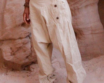 Semi Afghani Pants ~ Natural Color ~ Harem Pants