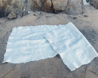 Earth Felt Mat ๑ Hand Felted Raw Wool Mats ๑ Brown and Cream