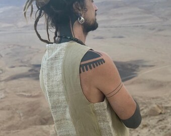 Panels Vest ⋙⋙ Handwoven Hemp Cotton