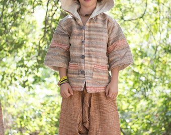 Earthy Pixie Children Jacket ⋙ Handwoven Khadi Cotton