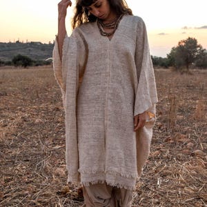 Frayed Raw Cotton Poncho