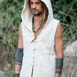 Men Boho Vest, Hooded Vest, Men Waistcoat, Khadi Cotton Vest Men Boho Vest, Hooded Vest, Men Waistcoat, Khadi Cotton Vest