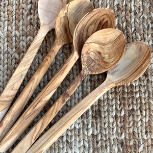 Olive Wood Carved Spoons ⋙ SET of 5